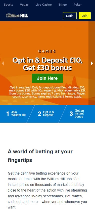 App UI and Mobile UI at WILLIAM HILL